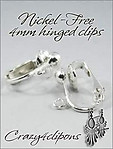 Clip Earrings Findings: 4mm Nickel-Free Hinged Parts