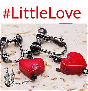 Lovely Mini Red Hearts Clip Earrings