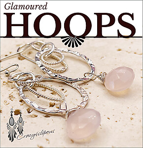 Pink Chalcedony & Silver Clip Earrings