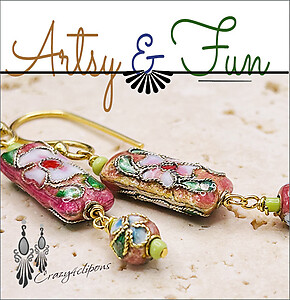 Fun & Colorful Cloisonne Beads Clip Earrings