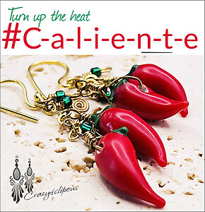 Hot Chili Pepper Dangling Earrings | Pierced or Clips