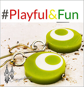 Vibrant, Colorful Dangling Fun & Clip Earrings Discs