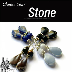Natural Stones Small Earrings | Pierced or Clip-ons