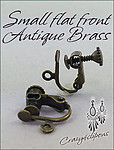 Clip Earrings Findings: Small Antique Brass Screw-back