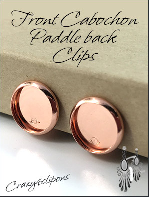 Bright Copper Front Cabochon Paddle back Clips