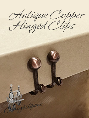 Clip Earrings Findings: Antique Copper Hinged