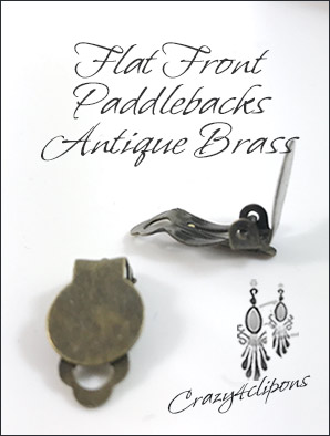 Clip Earrings Findings: Brass Front Pad Paddle-Back Parts