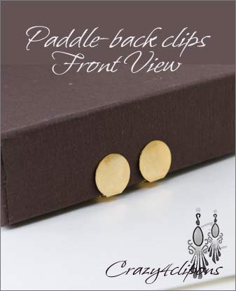 Clip Earrings Findings: Silver or Gold 10mm Front-Pad Paddle Back