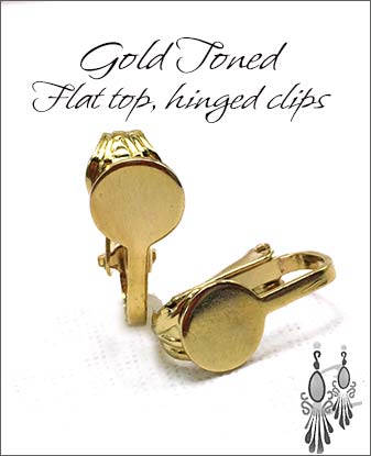 Clip Earrings Findings: Gold Toned (2 pairs)