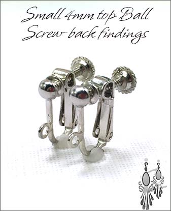 Clip Earrings Findings: 4mm screw backs - Nickel plated Parts