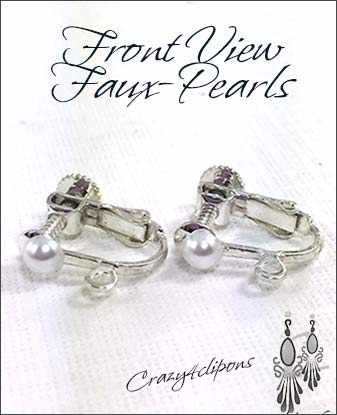 Clip Earrings Findings: W/ Pearl Top