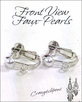 Small Clip Earrings Findings w/ pearl tops