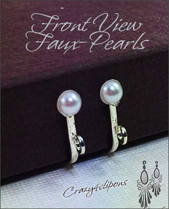 Clip Earrings Findings: W/ Pearl Top