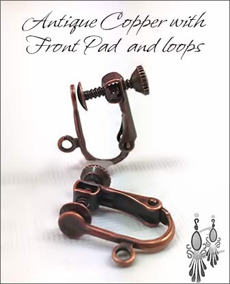 Clip Earrings Findings: Antique Copper Parts
