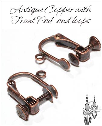 Clip Earrings Findings: Antique Copper Parts