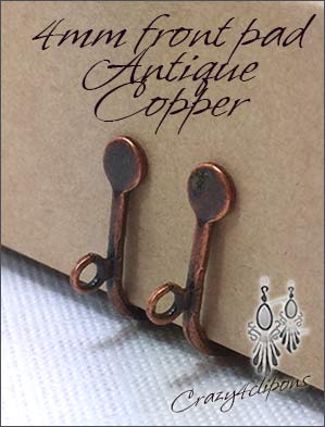 Clip Earrings Findings: Antique Copper Parts