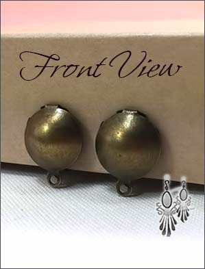 Clip Earrings Findings: Antique Brass Dome Paddle Back