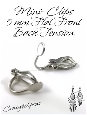 Clip Earrings Findings: XSmall Back Tension (2 pairs) - For Adults