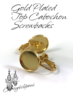 Gold/Silver Plated Cabochon Screw-backs Clips