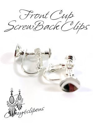 Front Cup Silver Screw back Clip Findings