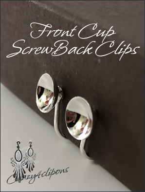 Front Cup Silver Screw back Clip Findings