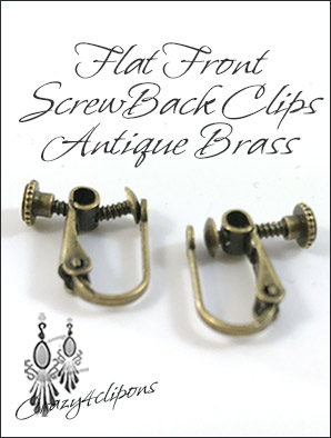 Clip Earrings Findings: Hinged Screw Parts w/ Front tops