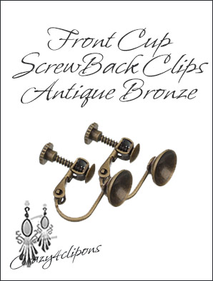 Front Cup Screw back Brass Clip Findings