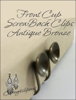 Front Cup Screw back Brass Clip Findings