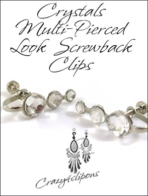 Crystal Multi-Pierced Look-Like Clip Findings