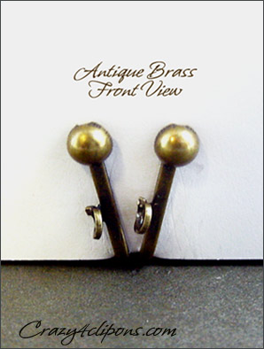 Clip Earrings Findings: Antiqued Brass Components