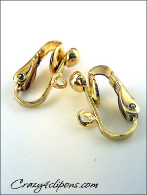 Clip Earrings Findings: Gold/Silver 4mm Hinged Parts