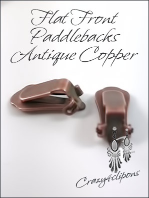 Clip Earrings Findings: Copper Front Pad Paddle-Back Parts