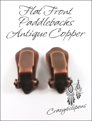 Clip Earrings Findings: Copper Front Pad Paddle-Back Parts