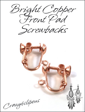 Clip Earrings Findings: Copper Screw Back Parts