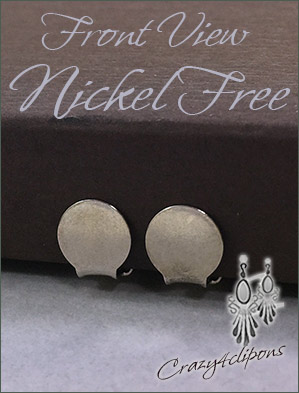 Clip Earrings Findings: 8mm Paddle Back - Nickel Free