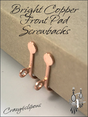 Clip Earrings Findings: Bright Copper Findings