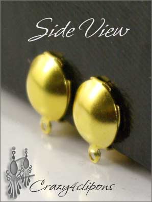 Clip Earrings Findings: Front Dome Paddle Back Clip-on Backs