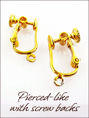 Clip Earrings Findings: Pierced Like w/ Screw backs