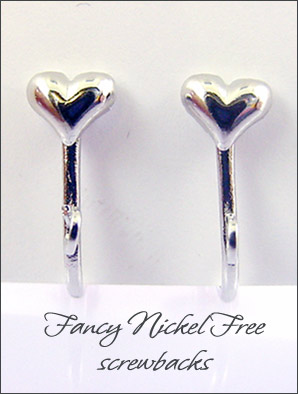 Clip Earrings Findings: Fancy Nickel Free Screw Back Parts