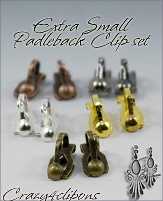 Clip Earrings Findings: Small Paddle back Mixed metals