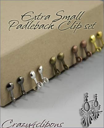 Clip Earrings Findings: Small Paddle back Mixed metals