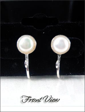 Clip Earrings Findings: Custom Made Top Pearl Hinged