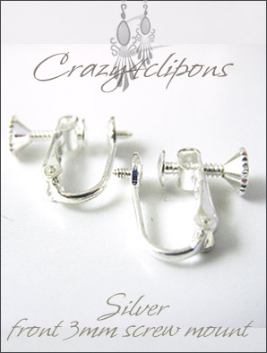 Clip Earrings Findings: Gold/Silver Front Screws Parts