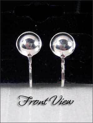 Clip Earrings Findings: Sterling Silver Front Ball