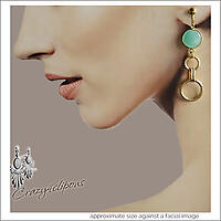Timeless Glamour: Green Chalcedony Drop Clip Earrings