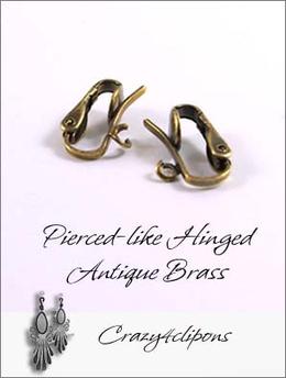 Clip Earrings Findings: Antique Brass Pierced-like
