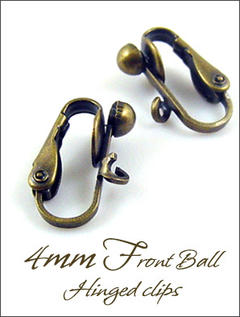 Clip Earrings Findings: Antiqued Brass Components