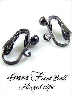 Clip Earrings Findings: Black Gunmetal Hinged Parts