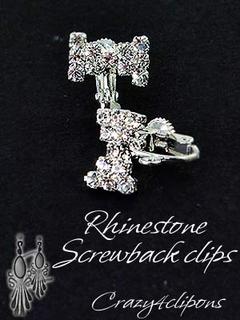 Clip Earrings Findings: Rhinestone Screw Back Parts