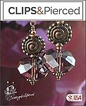 Vintage Looks. Crystal & Copper Earrings | Pierced or Clips
